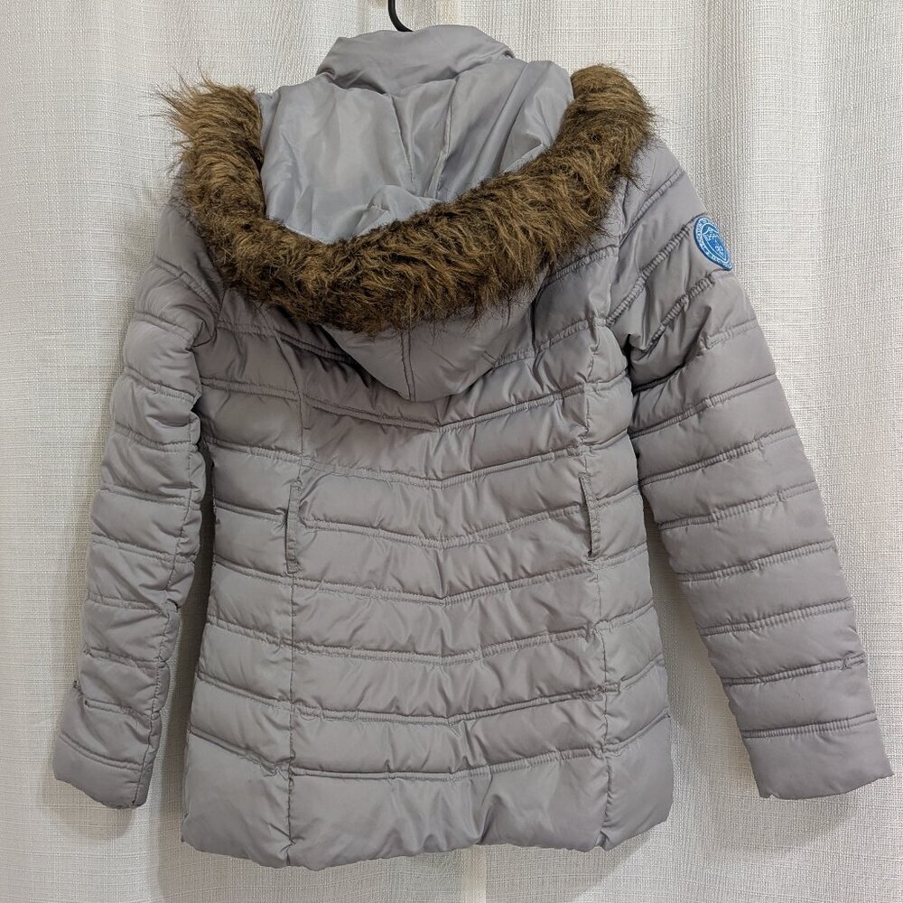 U.S Polo ASSN Women's Puffer Jacket Grey Size S Hooded - Picture 3 of 8